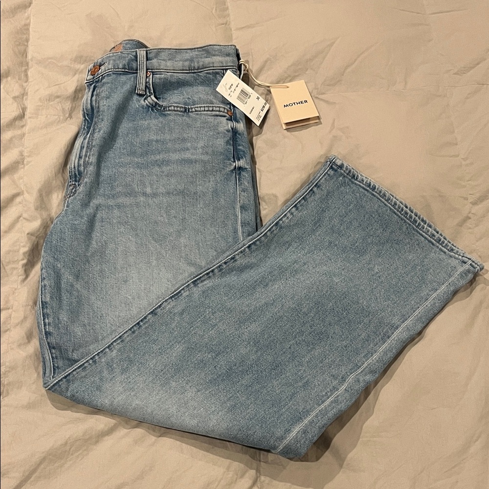 MOTHER Faded Blue Denim Pants